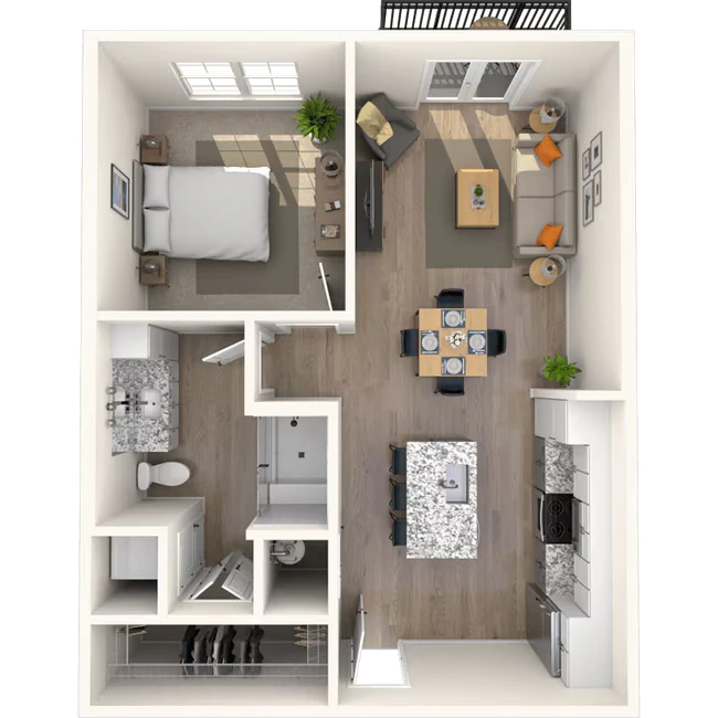 Traditional 1x1 720-950 SF-FP 2305 floor plan